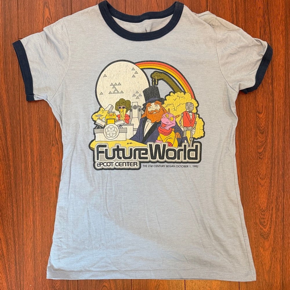 Disney Epcot Center light blue Tee with navy Accents